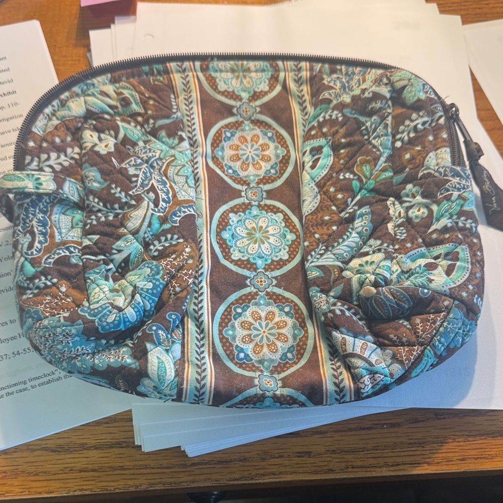 Vintage Vera Bradley Java Blue Quilted Floral Brown and Blue Women's Bag